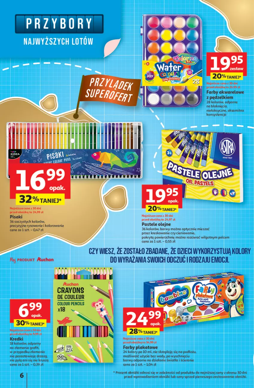 Gazetka promocyjna Auchan - Pewność niskich cen Hipermarket - ważna 31.07 do 06.08.2025 - strona 6 - produkty: Aksam, Dzieci, Fa, Gra, LG, Olej, Pastele olejne, Por