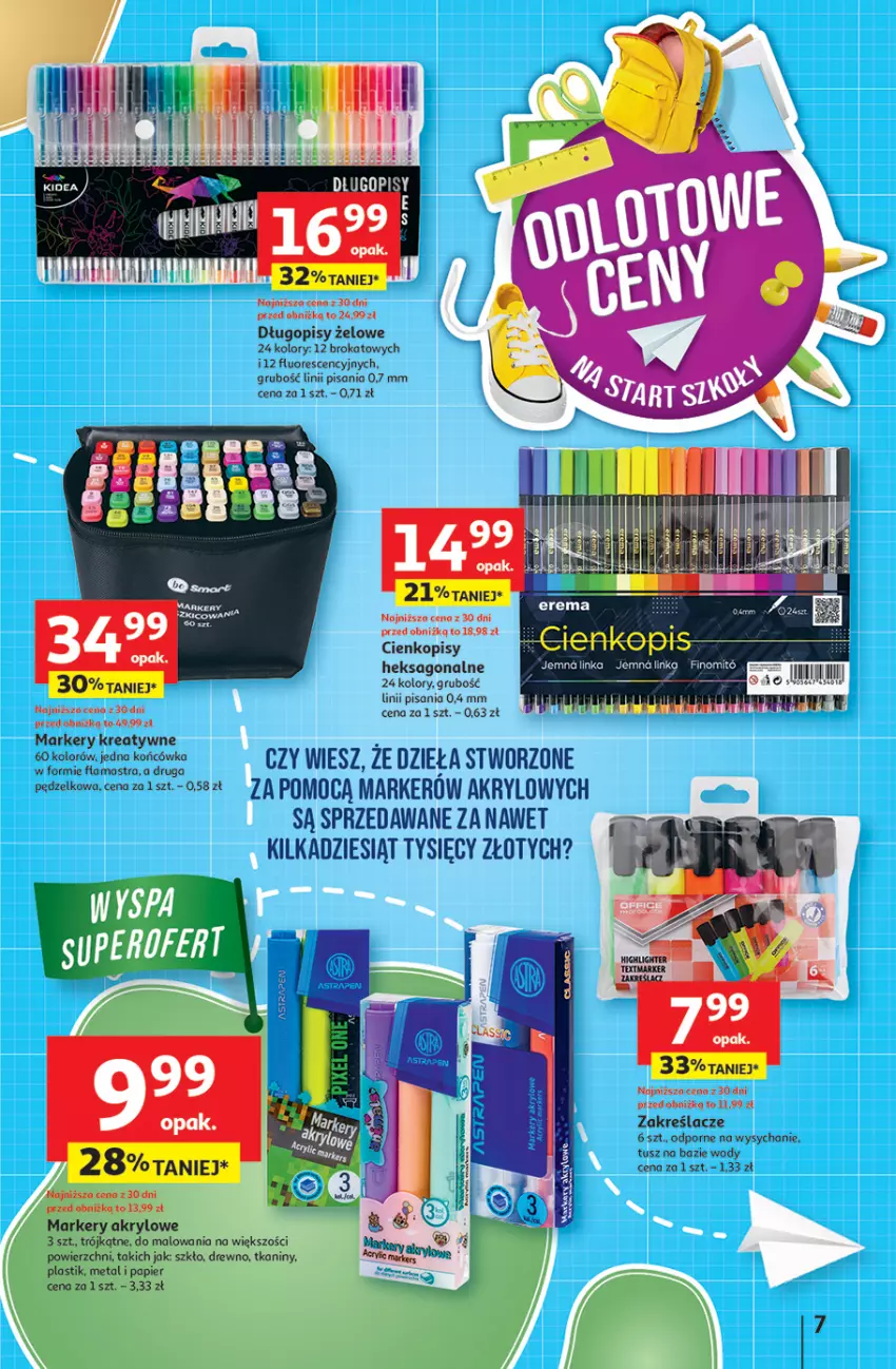 Gazetka promocyjna Auchan - Pewność niskich cen Hipermarket - ważna 31.07 do 06.08.2025 - strona 7 - produkty: Długopis, Inka, Marker, Papier, Por, Tusz