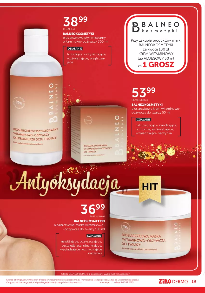 Gazetka promocyjna Ziko - Gazetka Ziko Dermo - ważna 04.09 do 16.09.2025 - strona 19 - produkty: Maska, Płyn micelarny