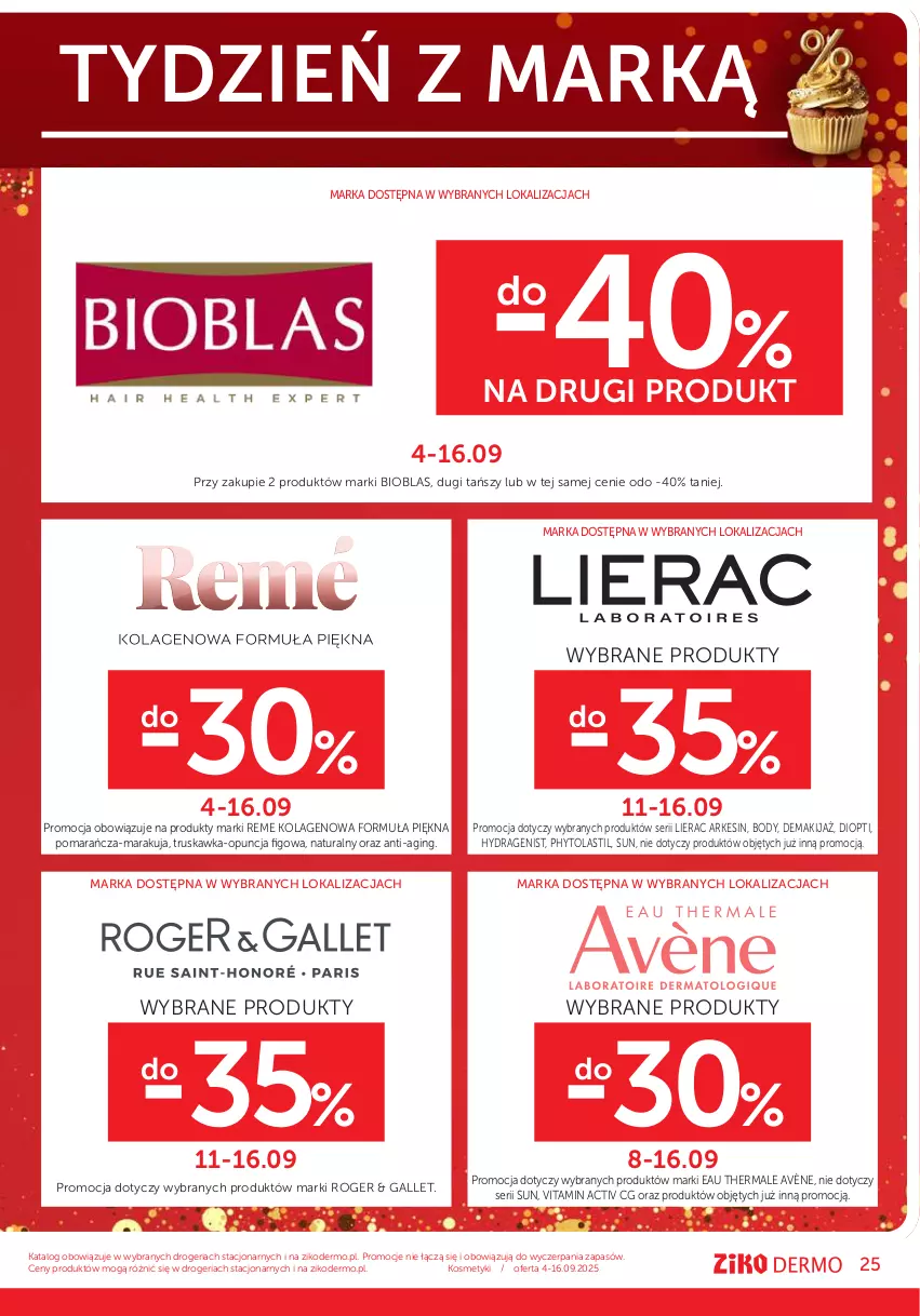 Gazetka promocyjna Ziko - Gazetka Ziko Dermo - ważna 04.09 do 16.09.2025 - strona 25 - produkty: Avène, Body, Gin, Kolagen, Lierac, Makijaż, Phyto, Ser
