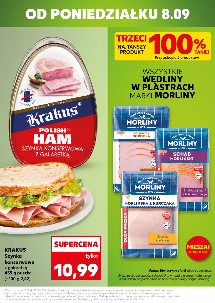 Gazetka promocyjna Kaufland - Mocny Start - ważna 08.09 do 10.09.2025 - strona 3 - produkty: Gala, Krakus, Morliny, Por, Ser, Szynka, Szynka konserwowa, Waga