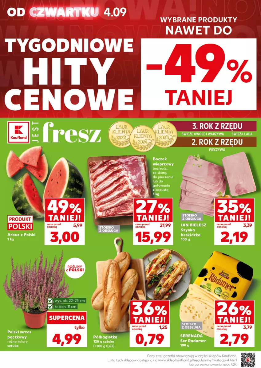 Gazetka promocyjna Kaufland - Mocny Start - ważna 08.09 do 10.09.2025 - strona 8 - produkty: Arbuz, Boczek, Fa, Kapustą, Owoce, Piec, Pieczywo, Radamer, Ser, Szynka, Warzywa