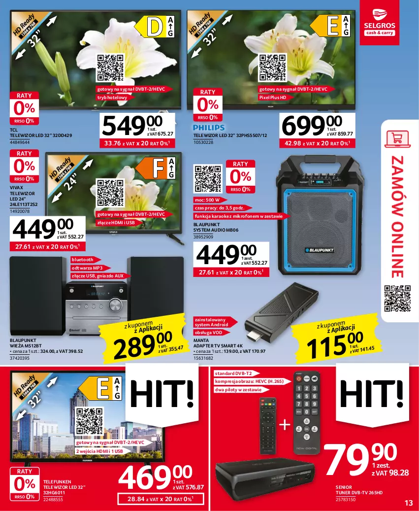 Gazetka promocyjna Selgros - Oferta przemysłowa - ważna 20.04 do 02.05.2023 - strona 13 - produkty: Manta, Mikrofon, Obraz, Telewizor