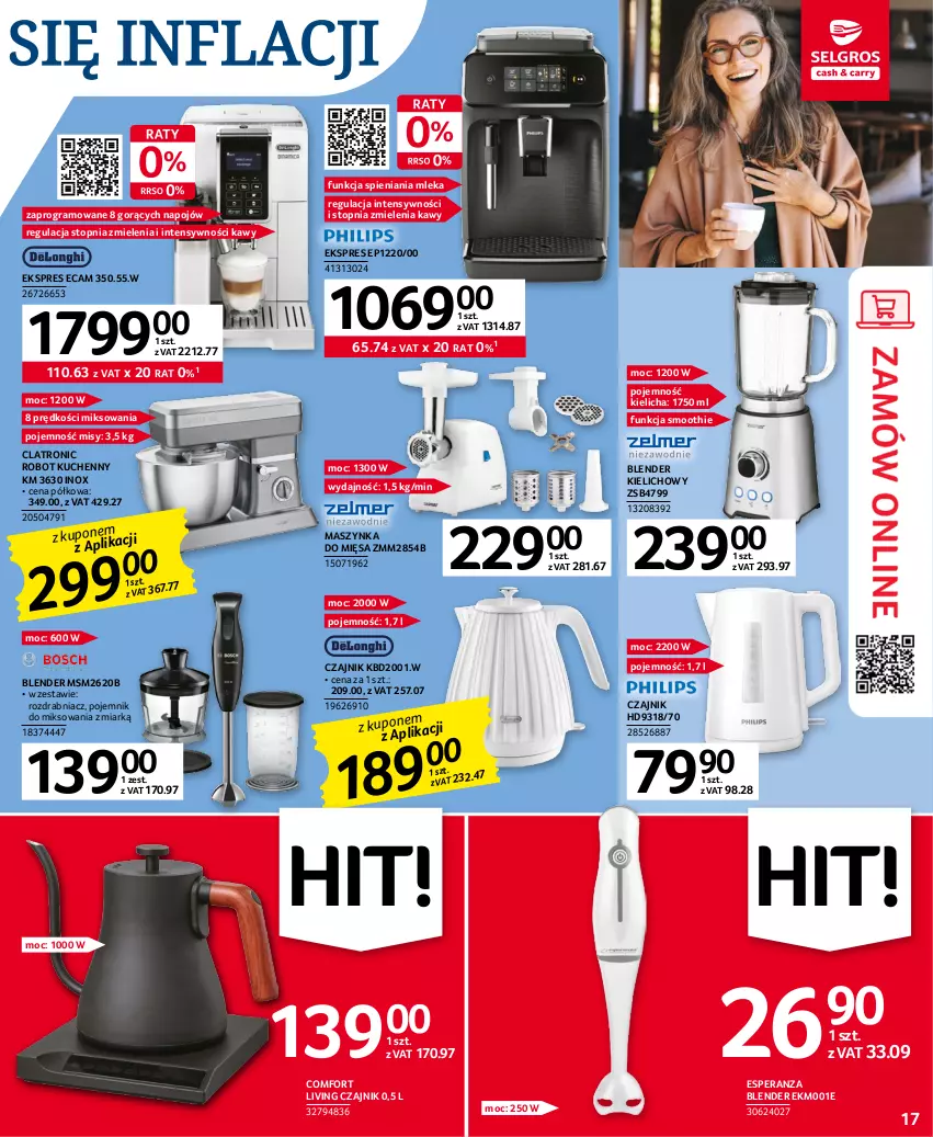 Gazetka promocyjna Selgros - Oferta przemysłowa - ważna 20.04 do 02.05.2023 - strona 17 - produkty: Blender, Czajnik, Gra, Maszynka, Pojemnik, Robot, Rozdrabniacz, Smoothie, Szynka, Top