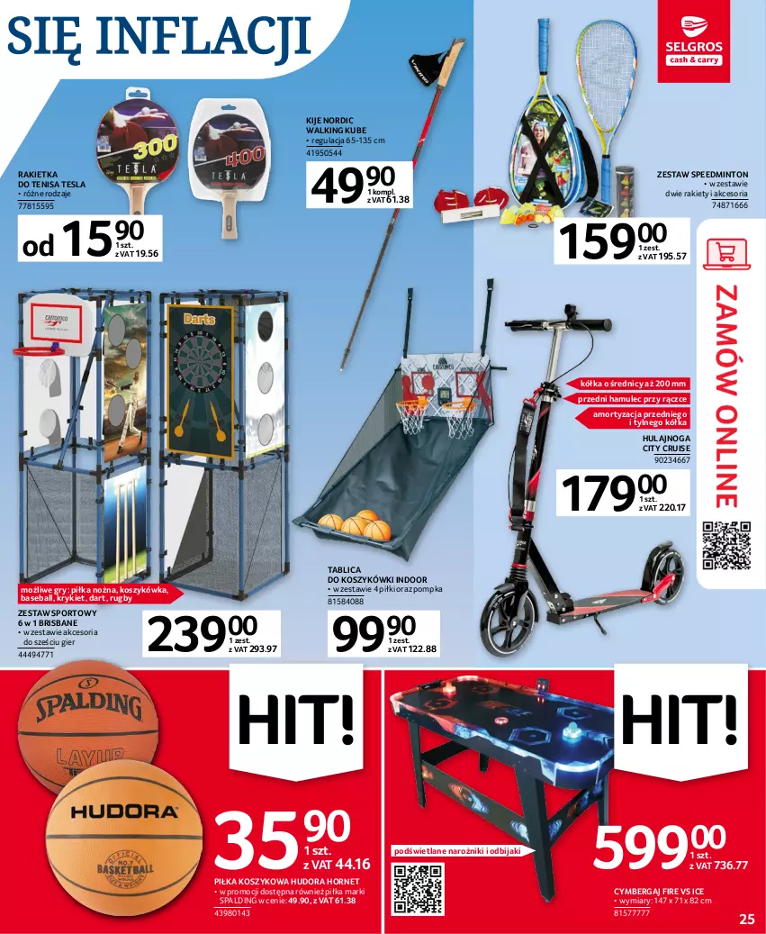 Gazetka promocyjna Selgros - Oferta przemysłowa - ważna 20.04 do 02.05.2023 - strona 25 - produkty: Gry, Hulajnoga, Kije, Kosz, Mule, Narożnik, Noż, Piłka nożna, Pompka, Por, Sport, Tesla