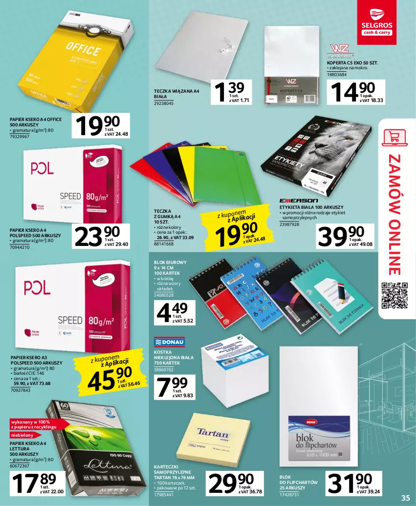 Gazetka promocyjna Selgros - Oferta przemysłowa - ważna 20.04 do 02.05.2023 - strona 35 - produkty: Biuro, Gra, Karteczki samoprzylepne, Klej, Mop, Papier, Rama, Ser, Tarta