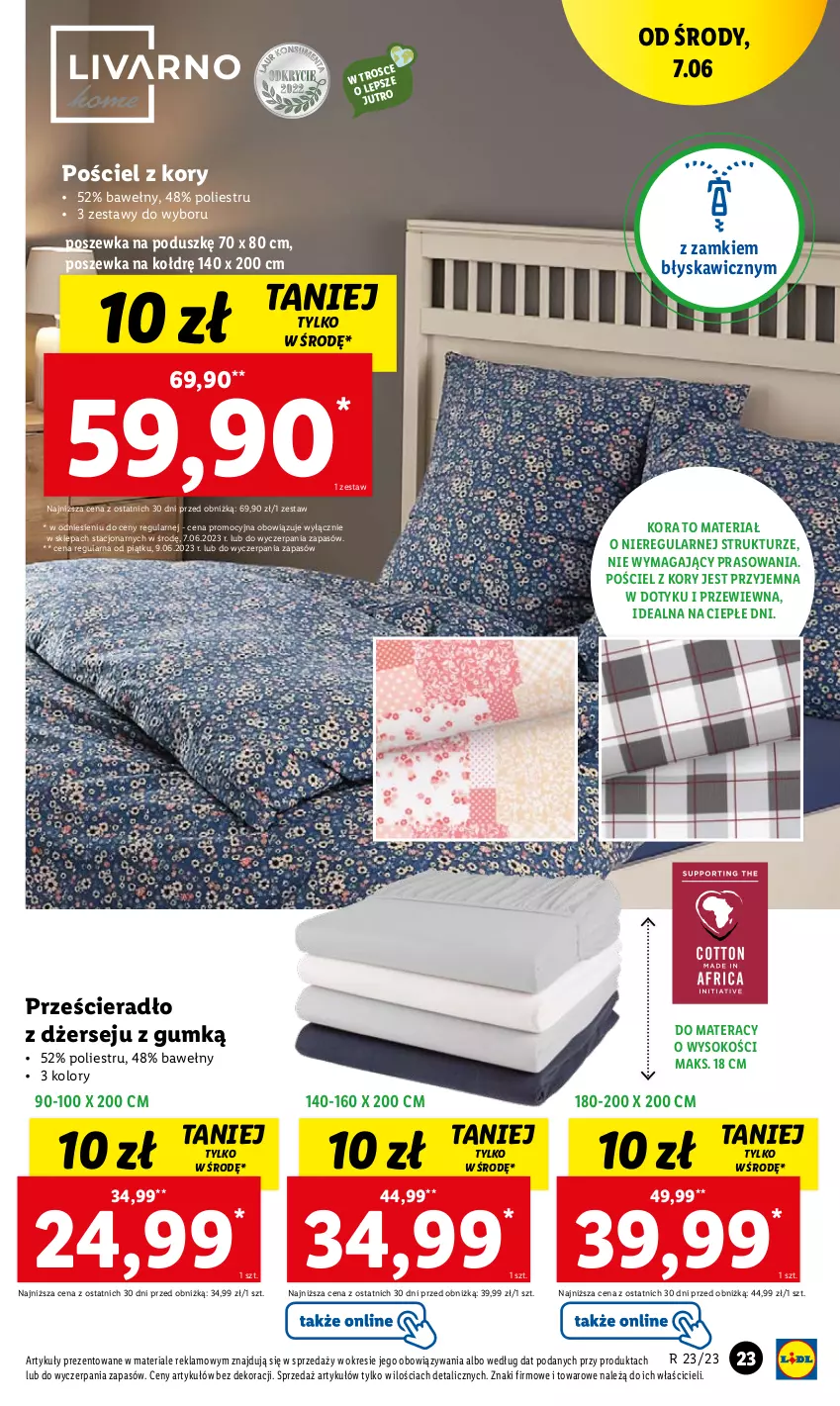 Gazetka promocyjna Lidl - GAZETKA - ważna 05.06 do 10.06.2023 - strona 31 - produkty: Materac, Pościel, Poszewka, Prześcieradło, Sok, Tera