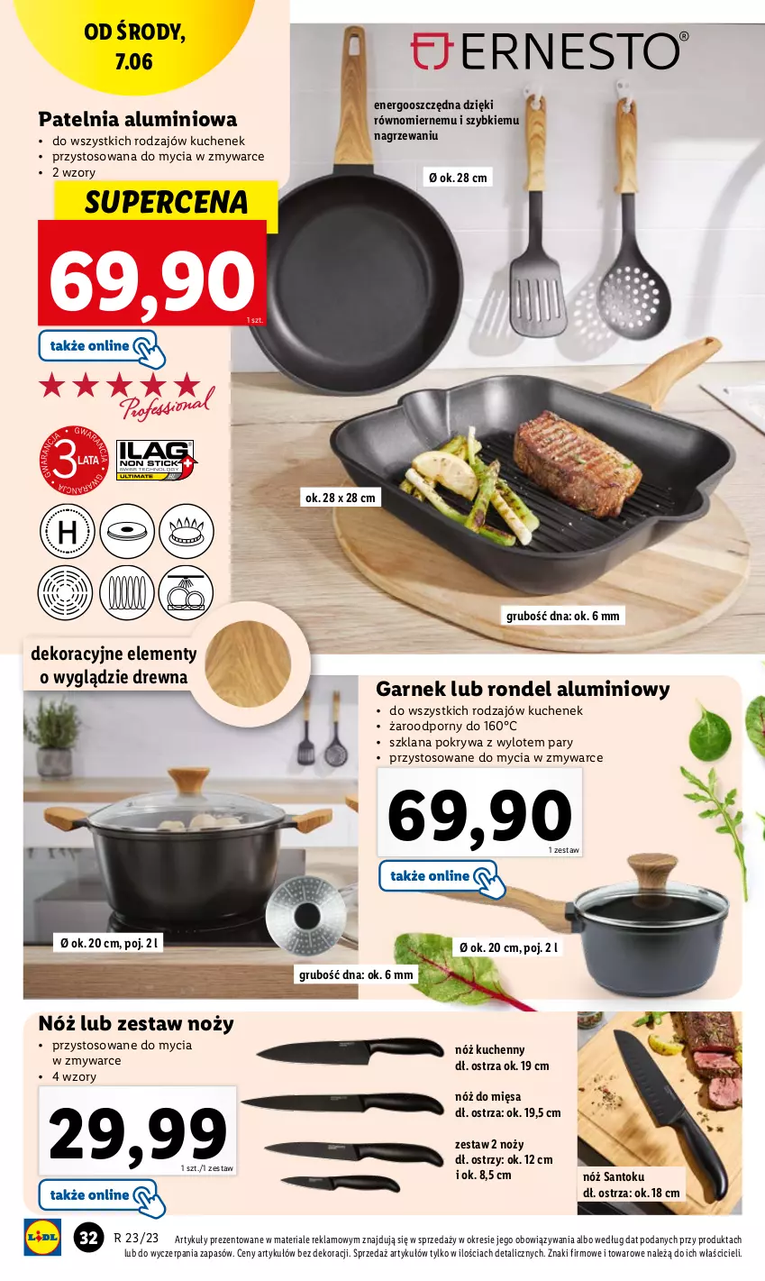 Gazetka promocyjna Lidl - GAZETKA - ważna 05.06 do 10.06.2023 - strona 40 - produkty: Garnek, LANA, Noż, Patelnia, Pokrywa, Por, Rondel