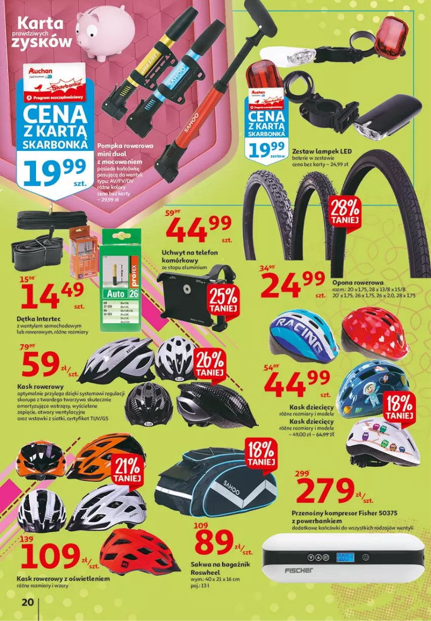 Gazetka promocyjna Auchan - 25 Urodziny – Życzymy wszystkiego kwitnącego - ważna 06.05 do 15.05.2021 - strona 20 - produkty: Dzieci, Kask, Kompresor, Powerbank, Rower, Telefon, Top