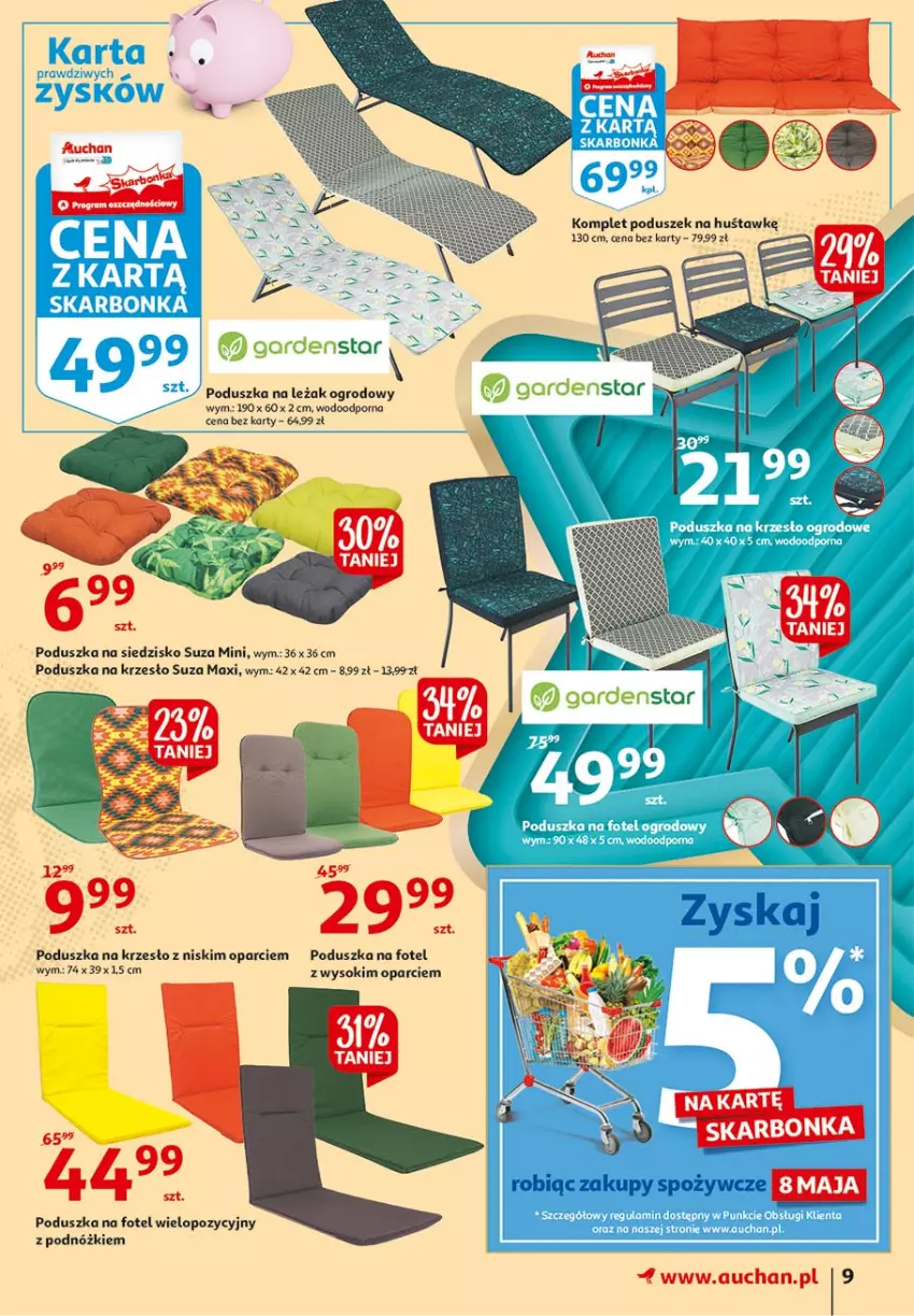 Gazetka promocyjna Auchan - 25 Urodziny – Życzymy wszystkiego kwitnącego - ważna 06.05 do 15.05.2021 - strona 9 - produkty: Fotel, Krzesło, Mop, Poduszka, Por, Siedzisko, Sok