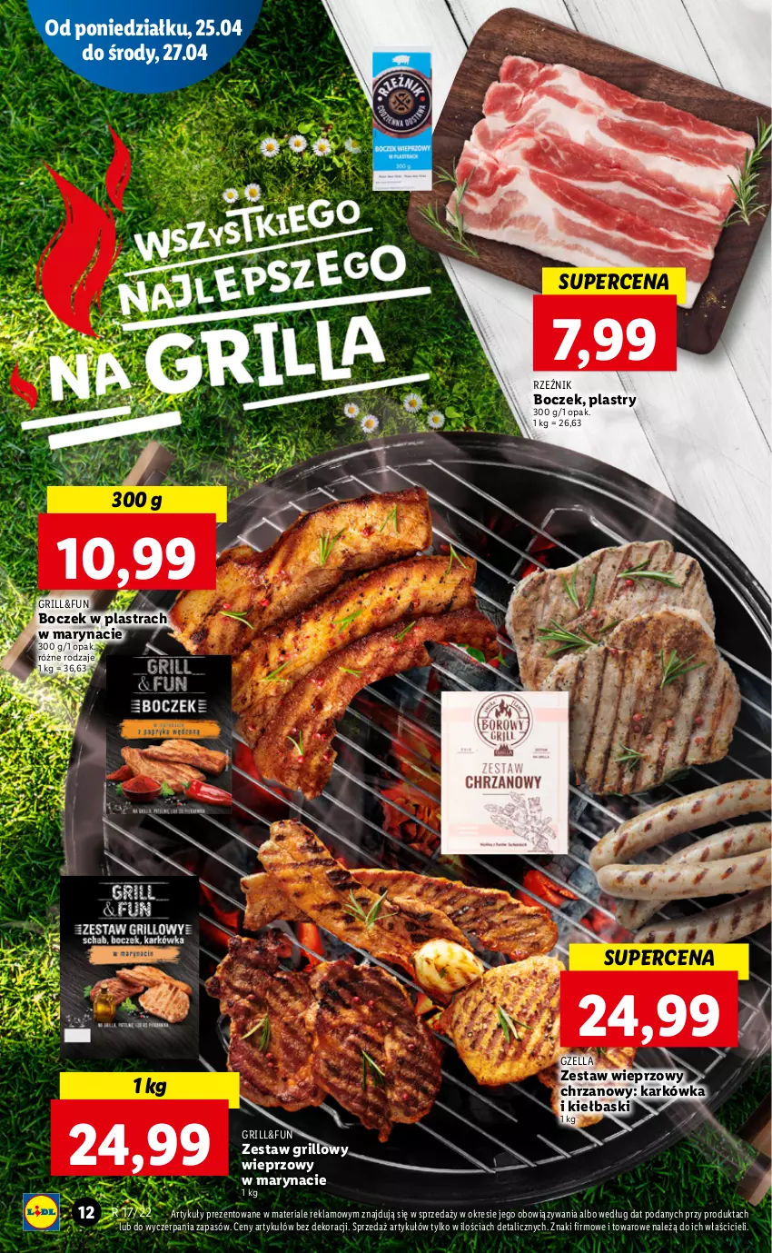 Gazetka promocyjna Lidl - GAZETKA - ważna 25.04 do 27.04.2022 - strona 12 - produkty: Boczek, Chrzan, Grill