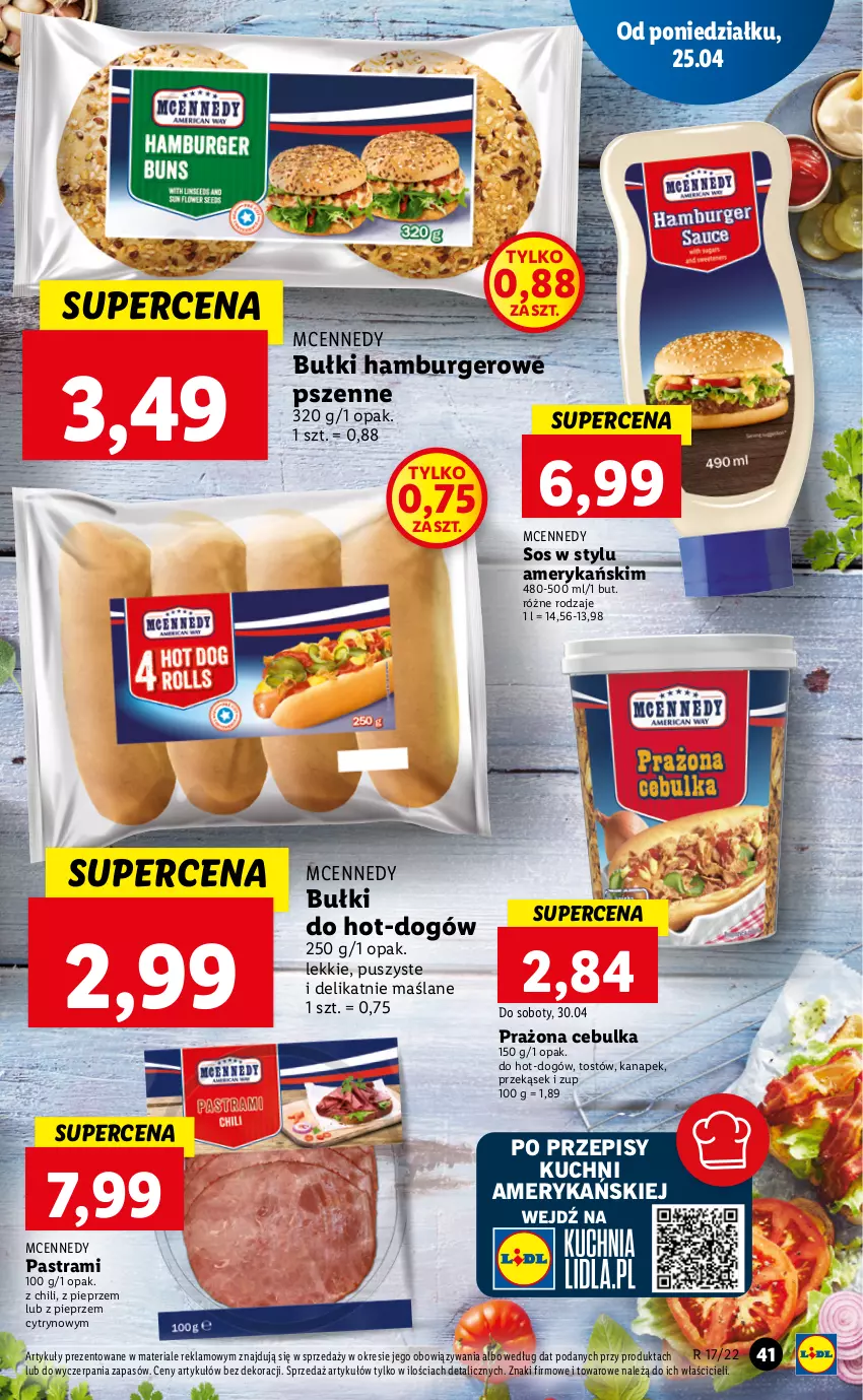 Gazetka promocyjna Lidl - GAZETKA - ważna 25.04 do 27.04.2022 - strona 41 - produkty: Burger, Hamburger, Pieprz, Sos