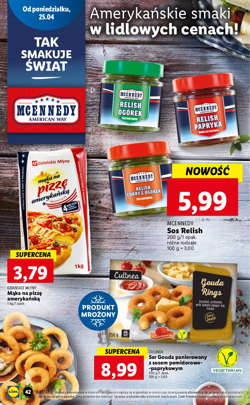 Gazetka promocyjna Lidl - GAZETKA - ważna 25.04 do 27.04.2022 - strona 42 - produkty: Gouda, Mąka, Ser, Sos