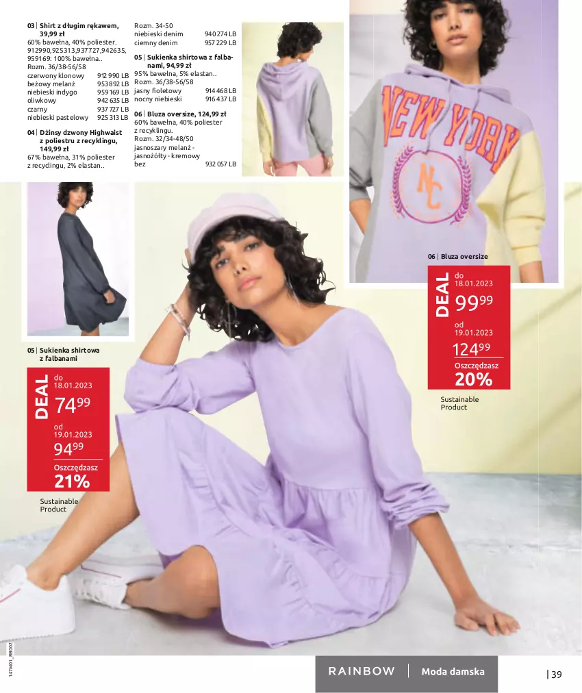 Gazetka promocyjna Bonprix - BEST OF BONPRIX - ważna 05.01 do 03.07.2023 - strona 41 - produkty: Bluza, Clin, Dżinsy, Fa, Noż, Sukienka, Wełna