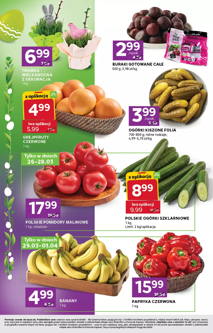Gazetka promocyjna Stokrotka - Stokrotka Express - ważna 26.03 do 01.04.2026 - strona 2 - produkty: Banany, Buraki, LG, Mięso, Owoce, Papryka, Papryka czerwona, Pomidory, Warzywa