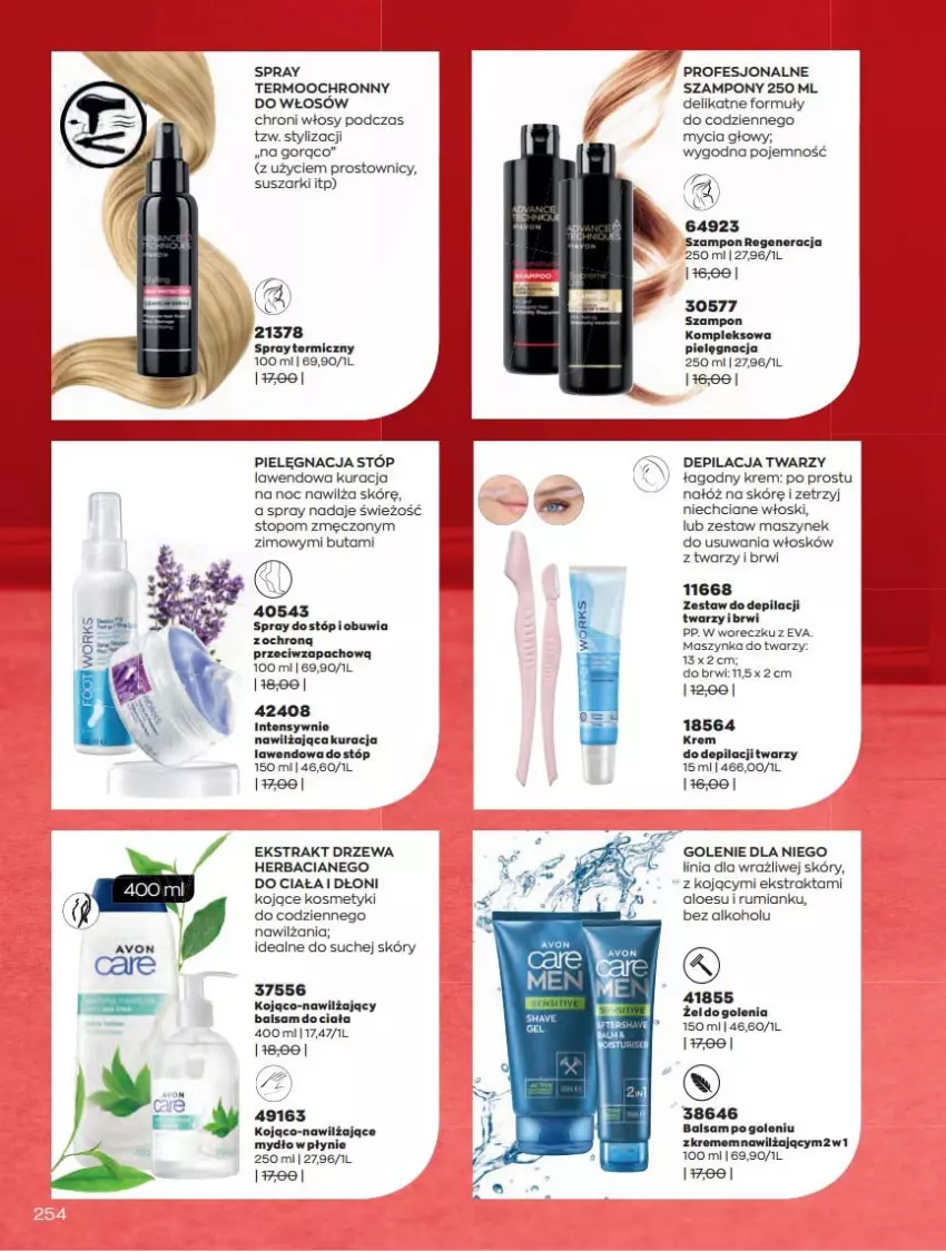 Gazetka promocyjna Avon - Katalog Avon 12/2021 kampania grudzień - ważna 01.12 do 31.12.2021 - strona 254 - produkty: Balsam do ciała, Balsam po goleniu, Maszynka, Mydło, Mydło w płynie, Nawilżający balsam, Rum, Suszarki, Szampon, Szynka, Top