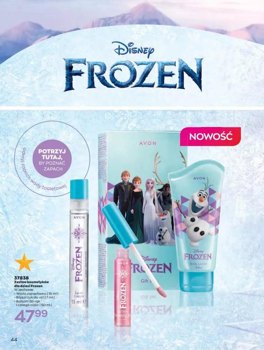 Gazetka promocyjna Avon - Katalog Avon 12/2021 kampania grudzień - ważna 01.12 do 31.12.2021 - strona 44 - produkty: Błyszczyk do ust, Cif, Dzieci, Frozen, Woda