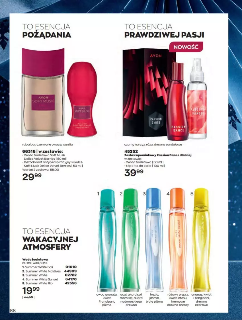 Gazetka promocyjna Avon - Katalog Avon 12/2021 kampania grudzień - ważna 01.12 do 31.12.2021 - strona 88 - produkty: Dezodorant, Gra, Granat, Mars, Mus, Narcyz, Owoce, Pieprz, Róża, Sandał, Velvet, Woda, Woda toaletowa