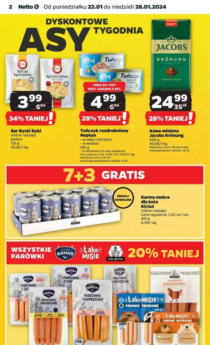 Gazetka promocyjna Netto - ważna 22.01 do 28.01.2024 - strona 12 - produkty: Edam, Jacobs, Kawa, Kawa mielona, Olej, Rycki Edam, Ser, Tuńczyk