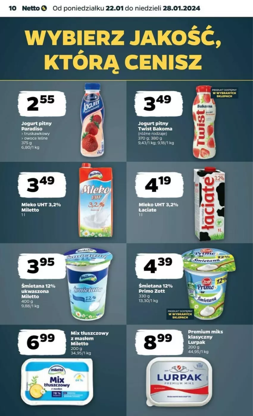 Gazetka promocyjna Netto - ważna 22.01 do 28.01.2024 - strona 2 - produkty: Bakoma, Fa, Jogurt, Jogurt pitny, Lurpak, Mleko, Owoce, Zott