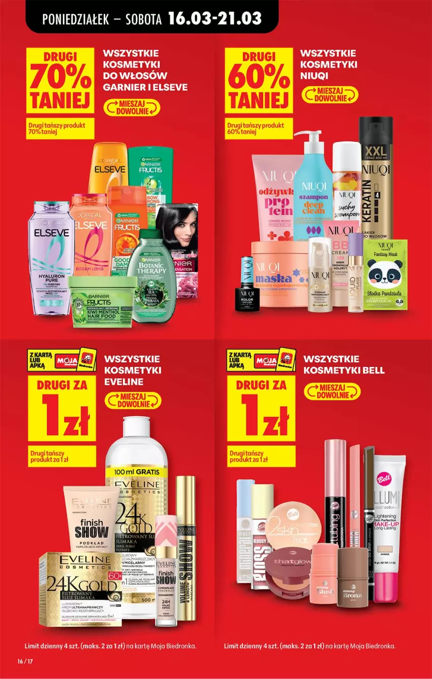 Gazetka promocyjna Biedronka - Od Poniedziałku - ważna 16.03 do 21.03.2026 - strona 18 - produkty: Bell, Elseve, Garnier, Niuqi
