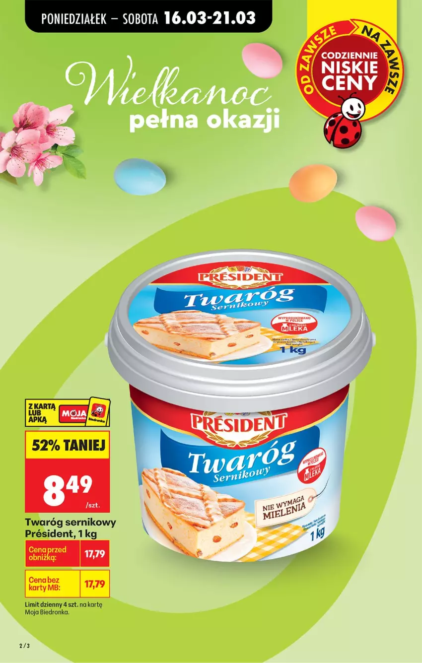 Gazetka promocyjna Biedronka - Od Poniedziałku - ważna 16.03 do 21.03.2026 - strona 2 - produkty: Ser, Twaróg