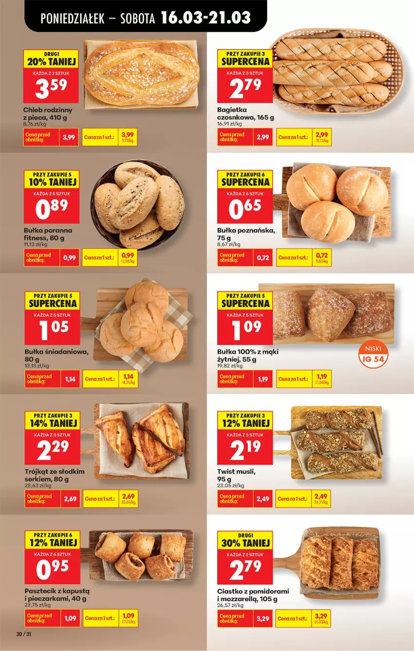 Gazetka promocyjna Biedronka - Od Poniedziałku - ważna 16.03 do 21.03.2026 - strona 36 - produkty: Bagietka, Bułka, Chleb, Danio, Fa, Kapustą, Mus, Piec, Pieczarka, Por, Ser