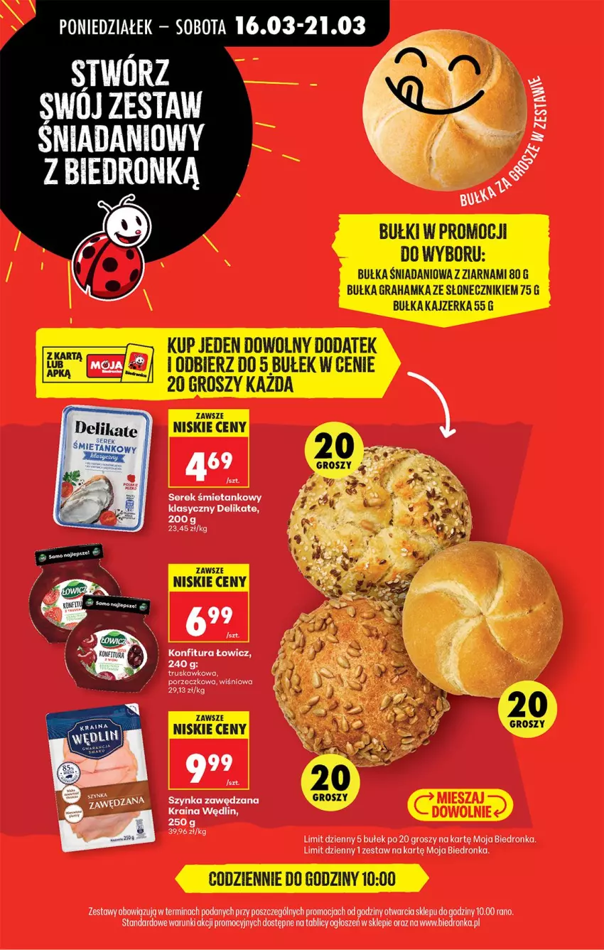 Gazetka promocyjna Biedronka - Od Poniedziałku - ważna 16.03 do 21.03.2026 - strona 38 - produkty: Bułka, Bułka grahamka, Danio, Gra, Kajzerka, Por, Szynka