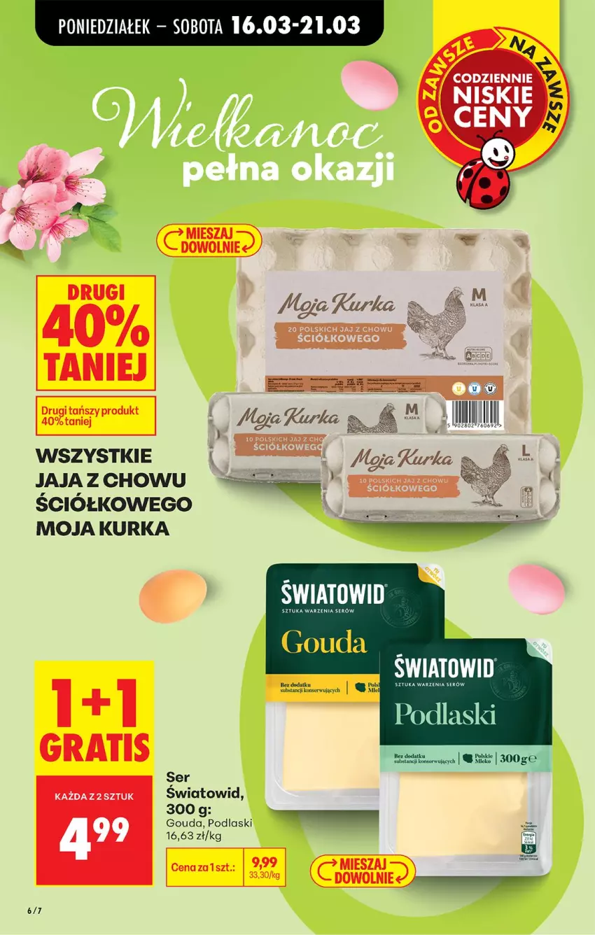 Gazetka promocyjna Biedronka - Od Poniedziałku - ważna 16.03 do 21.03.2026 - strona 6 - produkty: Gouda, Jaja, Podlaski, Ser