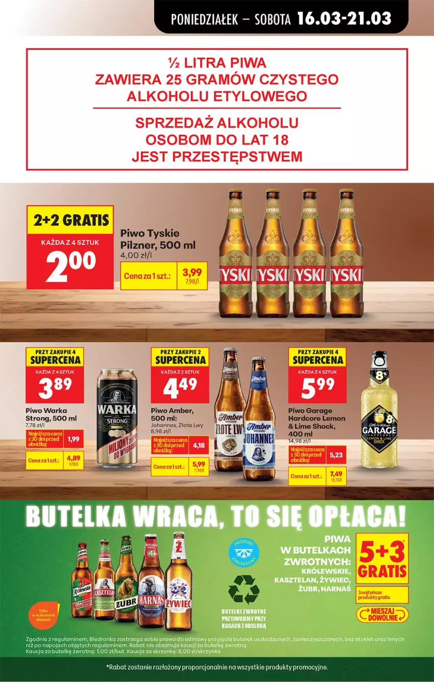 Gazetka promocyjna Biedronka - Od Poniedziałku - ważna 16.03 do 21.03.2026 - strona 65 - produkty: Gra, Harnaś, Kasztelan, Królewski, Piwa, Piwo, Por, Warka