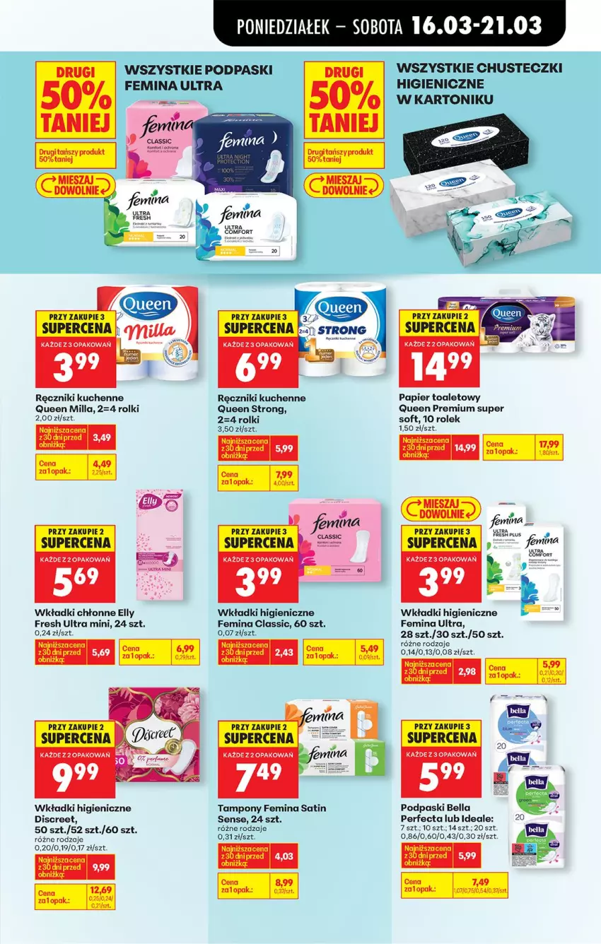 Gazetka promocyjna Biedronka - Od Poniedziałku - ważna 16.03 do 21.03.2026 - strona 69 - produkty: Bell, Bella, Discreet, Fa, Papier, Papier toaletowy, Perfecta, Podpaski, Ręcznik, Rolki, Sati, Tampony, Wkładki