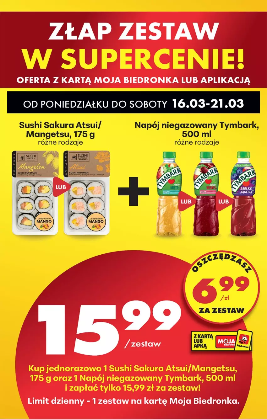Gazetka promocyjna Biedronka - Od Poniedziałku - ważna 16.03 do 21.03.2026 - strona 82 - produkty: Napój, Napój niegazowany, Sushi, Tymbark
