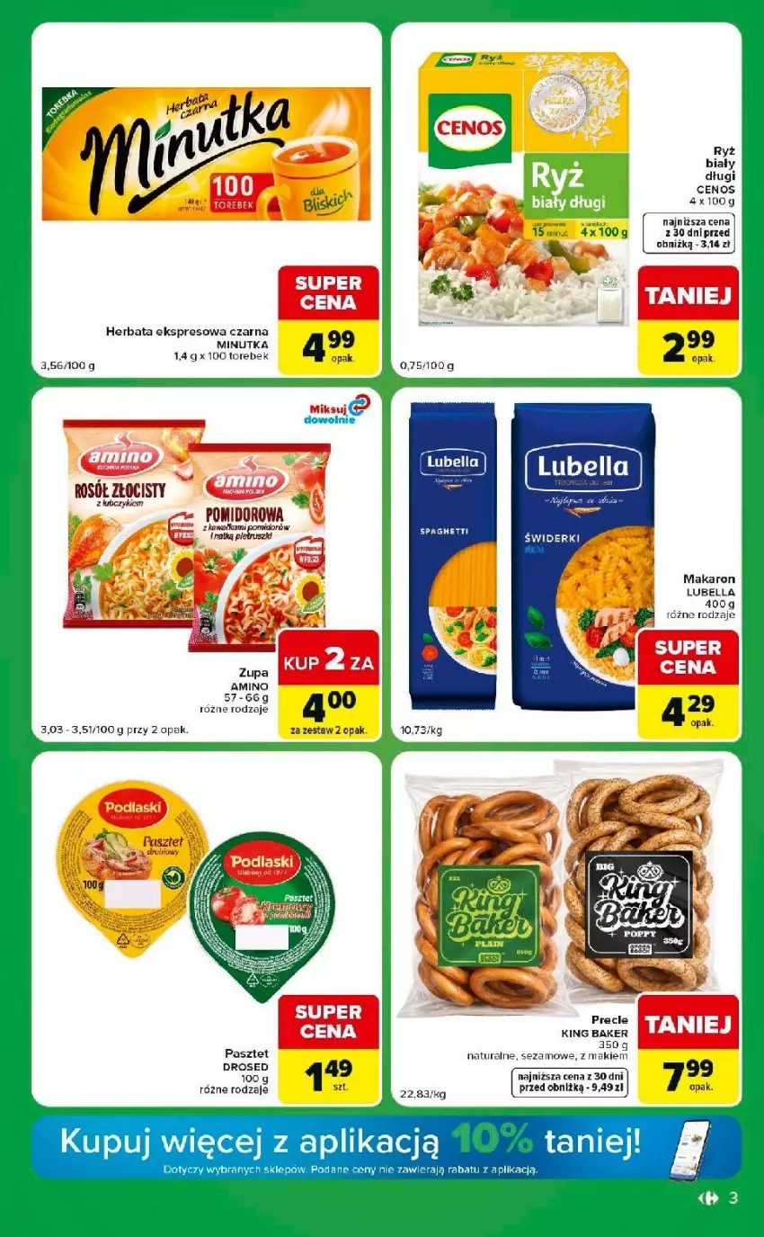 Gazetka promocyjna Carrefour - Gazetka Express w SUMIE ekspresowe zakupy - ważna 21.07 do 27.07.2026 - strona 3 - produkty: Bell, Bella, Herbata, Kawa, Lubella, Makaron, Pasztet, Rosół, Sezam