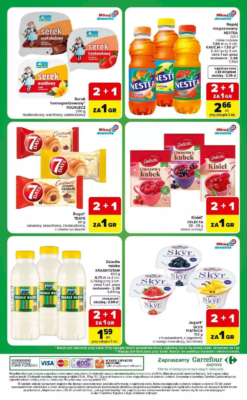 Gazetka promocyjna Carrefour - Gazetka Express w SUMIE ekspresowe zakupy - ważna 21.07 do 27.07.2026 - strona 8 - produkty: Delecta, Dres, Jogurt, Kakao, Kisiel, Kubek, Nestea, Piątnica, Rolmlecz, Ser, Serek, Serek homogenizowany, Stek