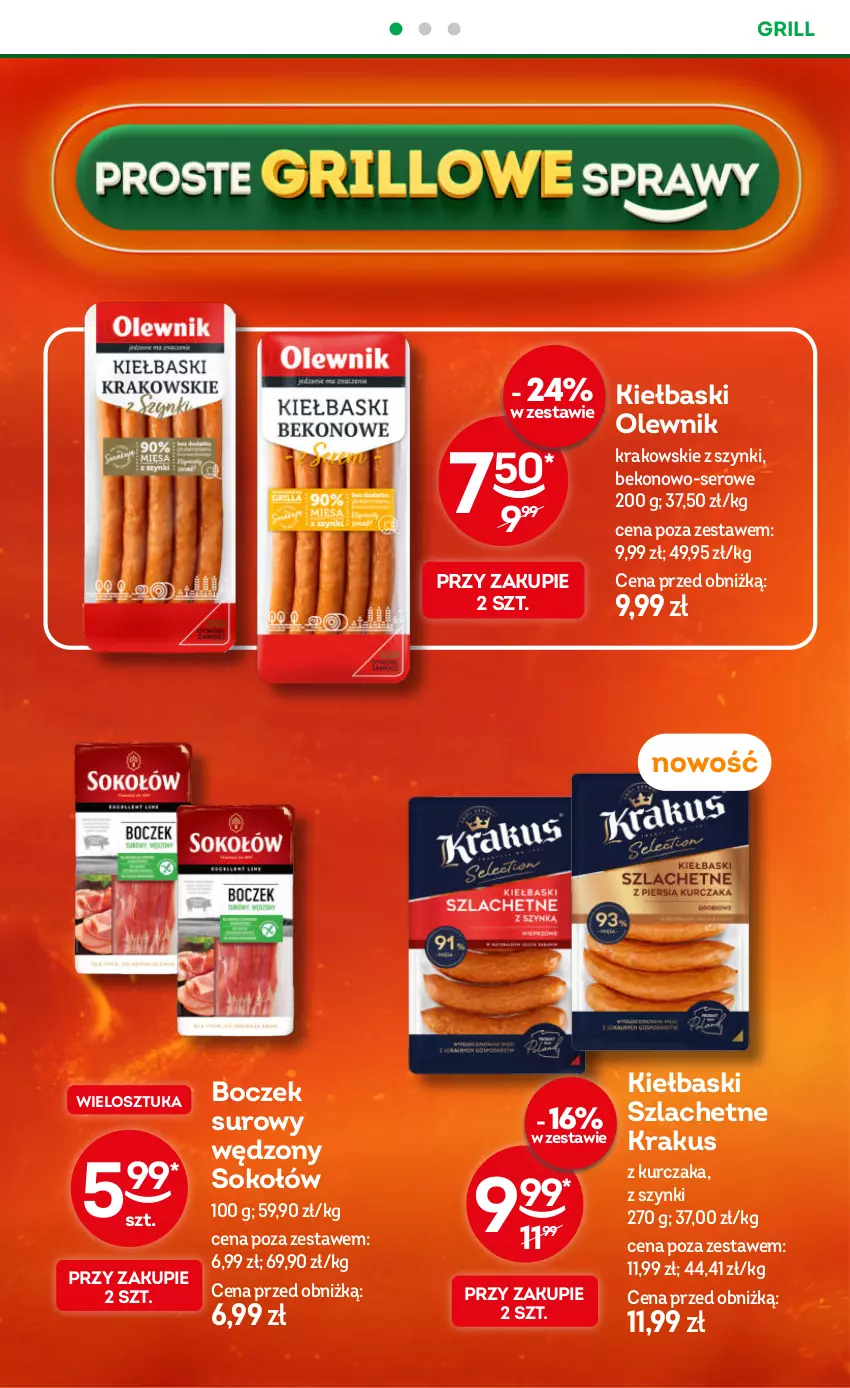 Gazetka promocyjna Żabka - gazetka-promocyjna-29-30-2026 - ważna 15.07 do 28.07.2026 - strona 20 - produkty: Beko, Boczek, Grill, Krakus, Kurczak, Olewnik, Ser, Sok, Sokołów