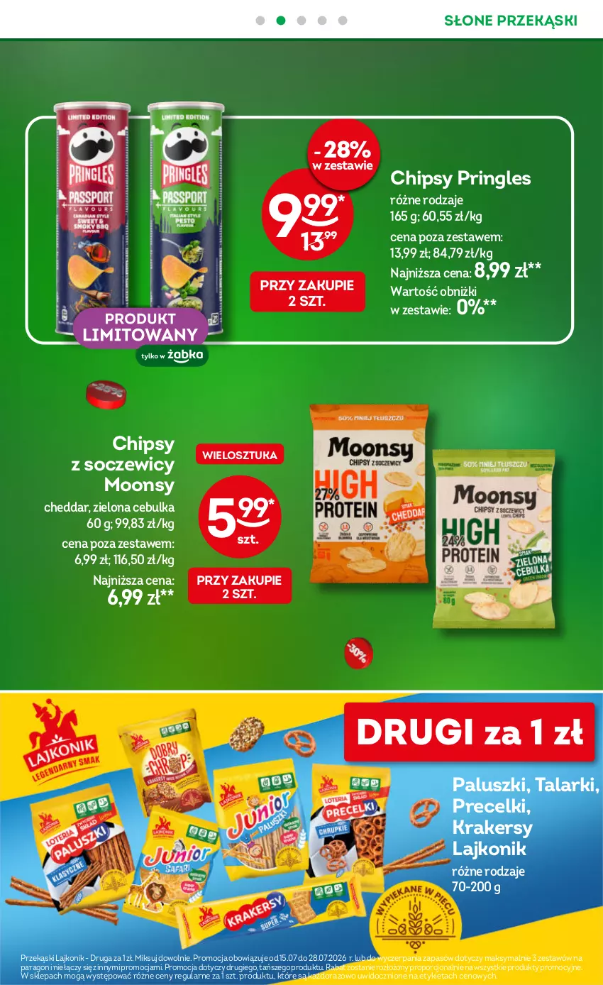 Gazetka promocyjna Żabka - gazetka-promocyjna-29-30-2026 - ważna 15.07 do 28.07.2026 - strona 31 - produkty: Cheddar, Chipsy, Krakersy, Lajkonik, Por, Precelki, Pringles