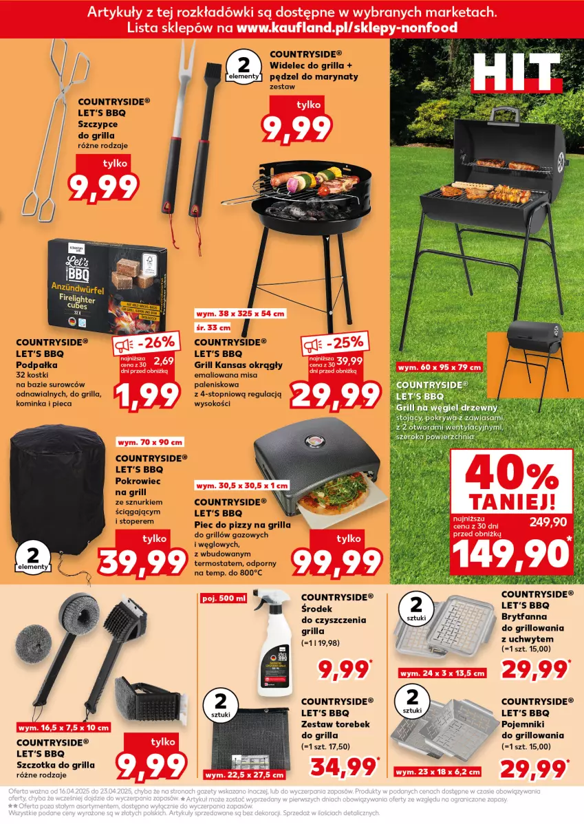 Gazetka promocyjna Kaufland - Kaufland - ważna 16.04 do 19.04.2025 - strona 23 - produkty: Fa, Grill, Inka, Palenisko, Piec, Pojemnik, Por, Sok, Szczotka, Szczypce, Termos, Top, Widelec