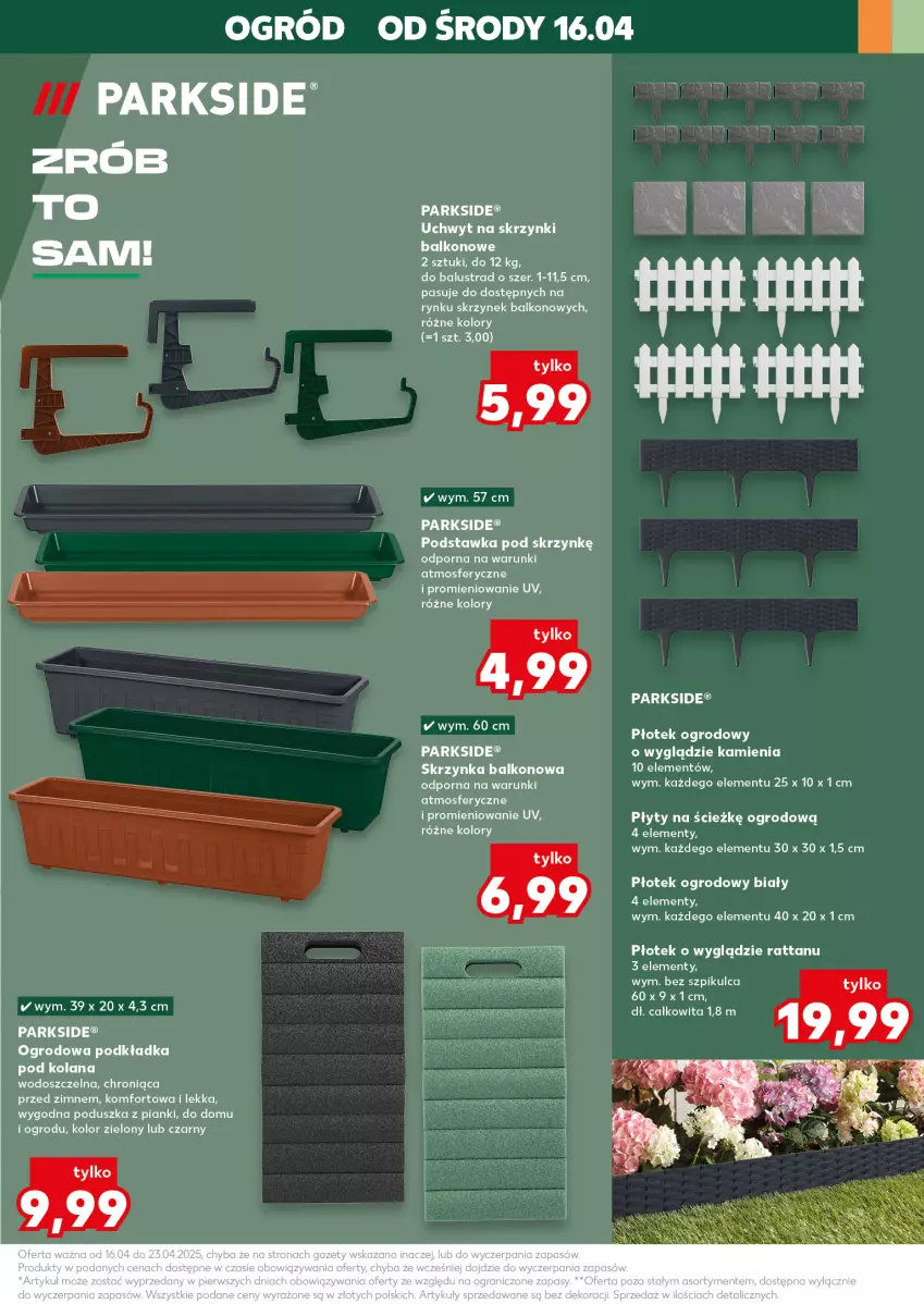 Gazetka promocyjna Kaufland - Kaufland - ważna 16.04 do 19.04.2025 - strona 35 - produkty: LANA, Ogród, Parkside, Podkład, Podkładka, Poduszka, Sok, Sos