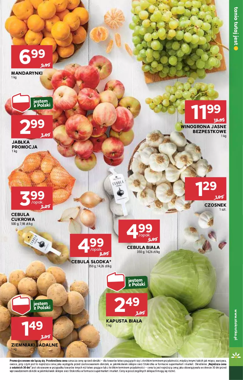 Gazetka promocyjna Stokrotka - Supermarket Opole/Radom - ważna 24.10 do 29.10.2024 - strona 11 - produkty: Cebula, Cebula biała, Czosnek, Jabłka, Mandarynki, Mięso, Owoce, Warzywa, Wino, Winogrona, Ziemniaki