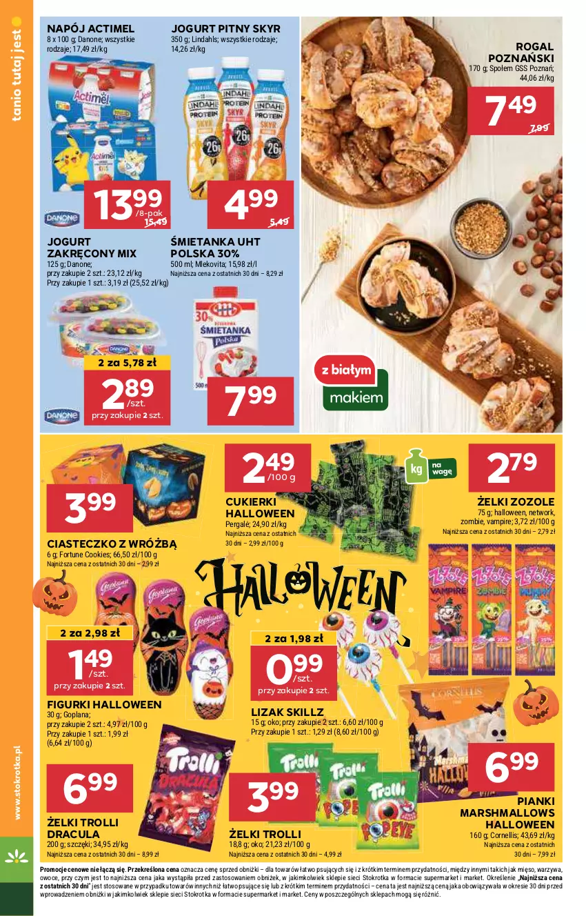 Gazetka promocyjna Stokrotka - Supermarket Opole/Radom - ważna 24.10 do 29.10.2024 - strona 20 - produkty: Actimel, Cukier, Cukierki, Danone, Goplana, Jogurt, Jogurt pitny, LANA, Mars, Marshmallows, Mięso, Mleko, Mlekovita, Napój, Owoce, Rogal, Warzywa