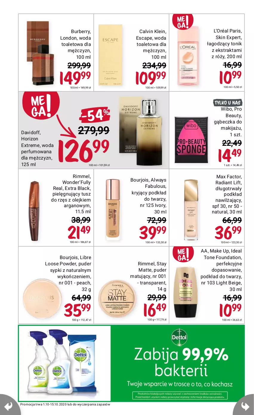 Gazetka promocyjna Rossmann - 1 Październik - ważna 01.10 do 15.10.2021 - strona 14 - produkty: Calvin Klein, Davidoff, Foundation, L’Oréal, Perfum, Puder, Tran, Woda, Woda perfumowana, Woda toaletowa