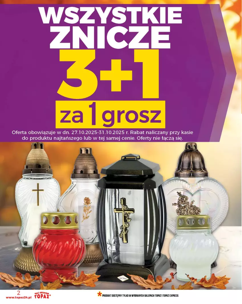 Gazetka promocyjna Topaz - Gazetka - ważna 23.10 do 29.10.2025 - strona 2 - produkty: Top, Znicz