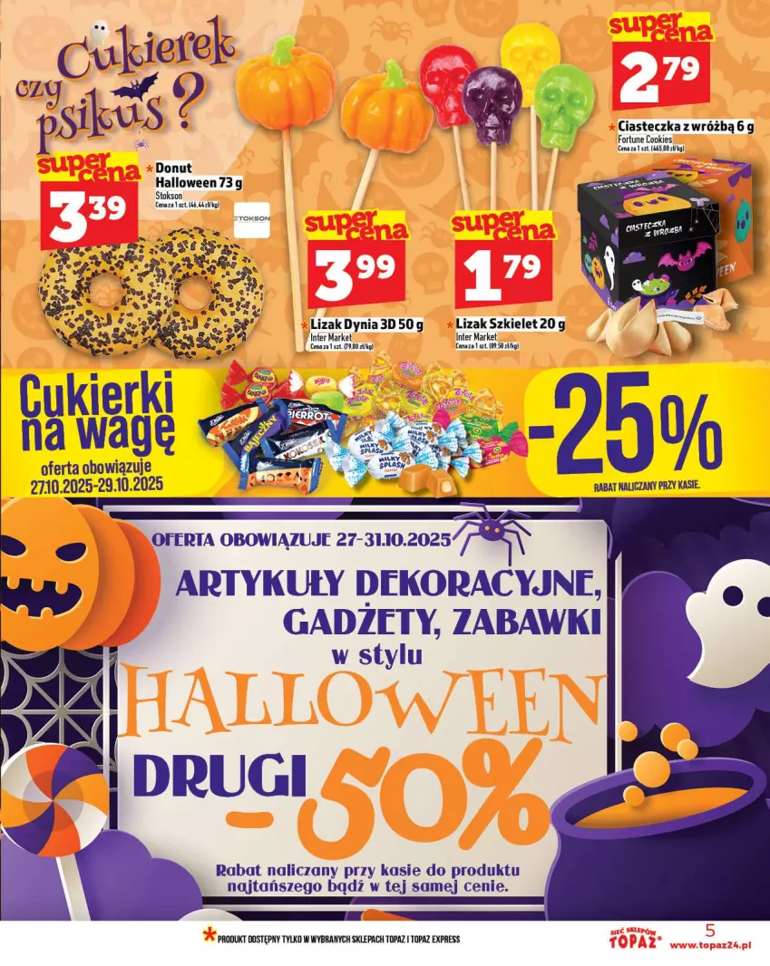 Gazetka promocyjna Topaz - Gazetka - ważna 23.10 do 29.10.2025 - strona 5 - produkty: Cukier, Donut, Top