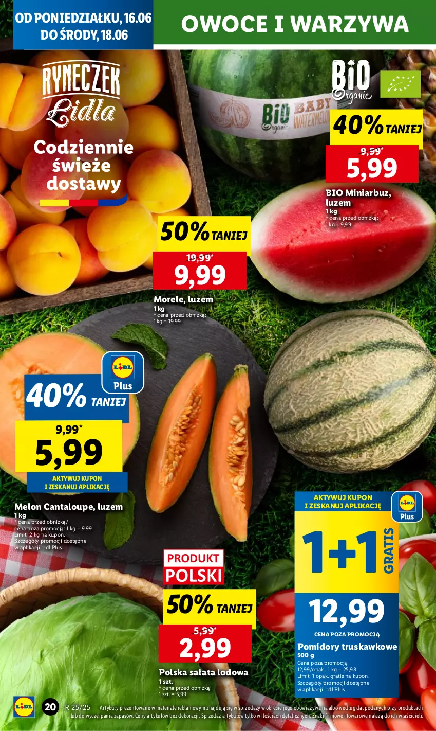 Gazetka promocyjna Lidl - GAZETKA - ważna 16.06 do 18.06.2025 - strona 24 - produkty: Arbuz, Gra, Melon, Owoce, Pomidory, Sałat, Sałata lodowa, Warzywa