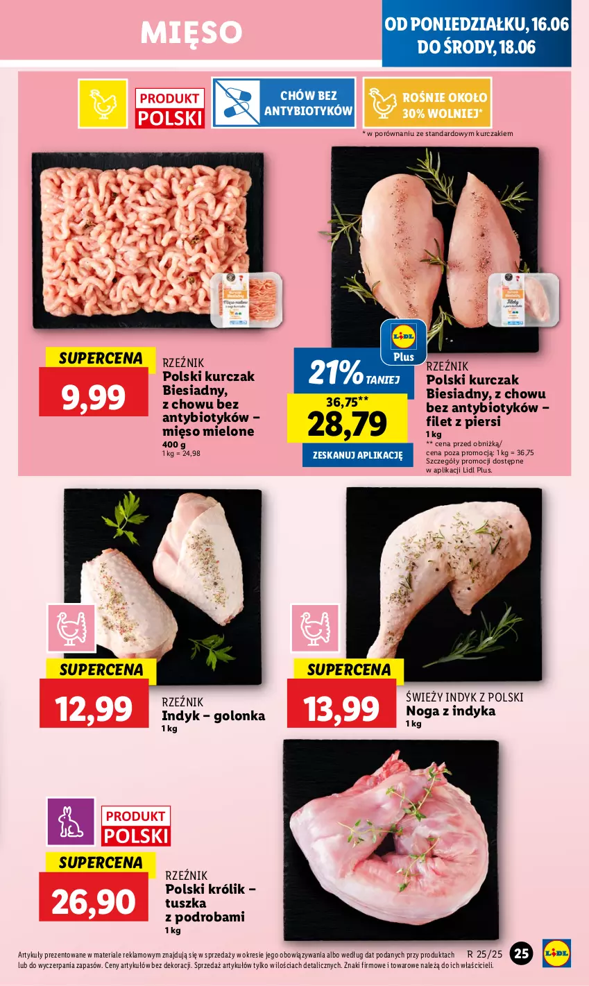 Gazetka promocyjna Lidl - GAZETKA - ważna 16.06 do 18.06.2025 - strona 29 - produkty: Królik, Kurczak, Mięso, Mięso mielone, Por, Tusz