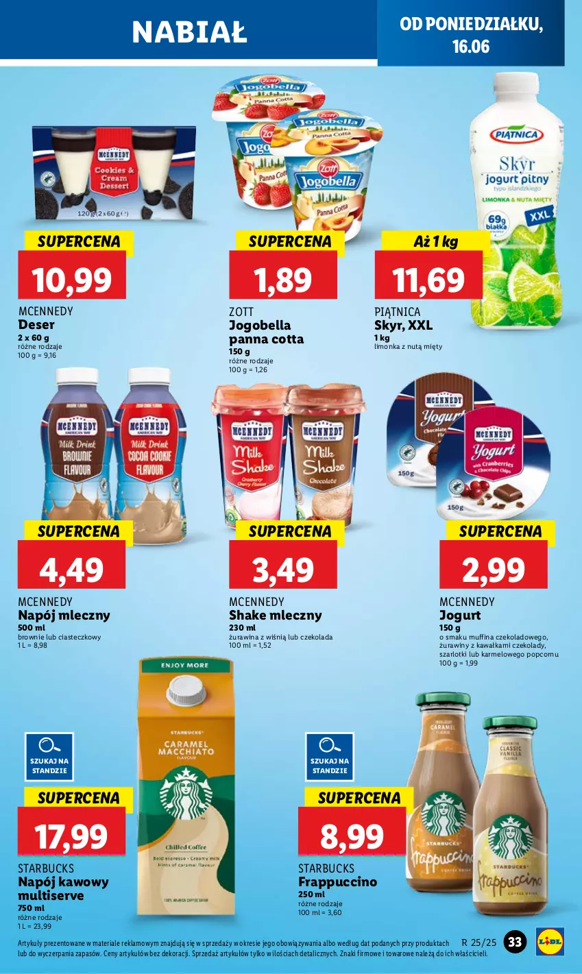 Gazetka promocyjna Lidl - GAZETKA - ważna 16.06 do 18.06.2025 - strona 37 - produkty: Bell, Bella, Brownie, Czekolada, Deser, Jogobella, Jogurt, Kawa, Limonka, Napój, Napój mleczny, Panna cotta, Piątnica, Popcorn, Ser, Zott