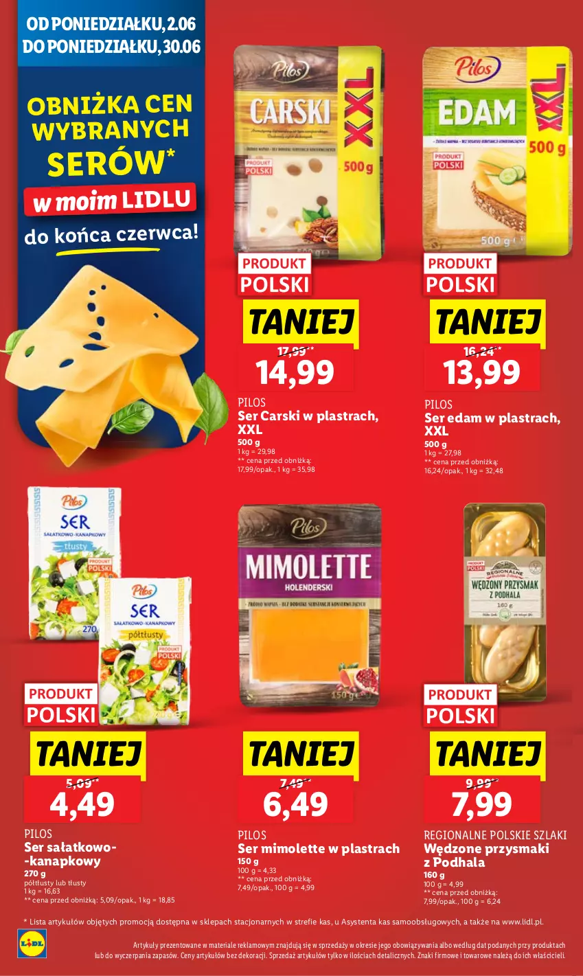 Gazetka promocyjna Lidl - GAZETKA - ważna 16.06 do 18.06.2025 - strona 38 - produkty: Cars, Edam, Mimolette, Pilos, Przysmaki, Sałat, Ser, Ser sałatkowo-kanapkowy