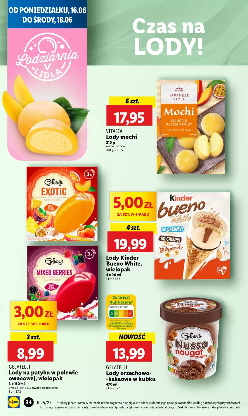 Gazetka promocyjna Lidl - GAZETKA - ważna 16.06 do 18.06.2025 - strona 40 - produkty: Kakao, Kinder, Kinder Bueno, Lody, Owoce