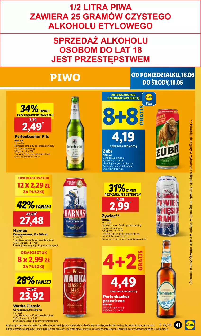 Gazetka promocyjna Lidl - GAZETKA - ważna 16.06 do 18.06.2025 - strona 49 - produkty: Gra, Harnaś, NBA, Piwo, Warka