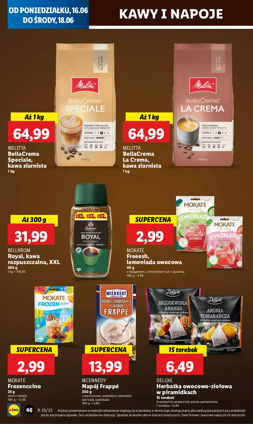 Gazetka promocyjna Lidl - GAZETKA - ważna 16.06 do 18.06.2025 - strona 56 - produkty: Ananas, Aronia, Bell, Bella, Czekolada, Frozen, Kawa, Kawa rozpuszczalna, Kawa ziarnista, Kolagen, Lemoniada, Napój, Napoje, Torebka